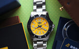  Shop Authentic Breitling Superocean II Automatic 44mm Yellow Dial Silver Steel Strap Watch for Men - A17367021I1A1 - Luxxuri