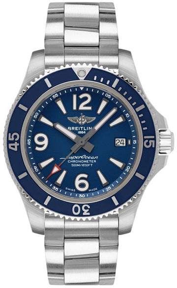  Shop Authentic Breitling Superocean Automatic 42mm Blue Dial Silver Steel Strap Watch for Men - A17366D81C1A1 - Luxxuri