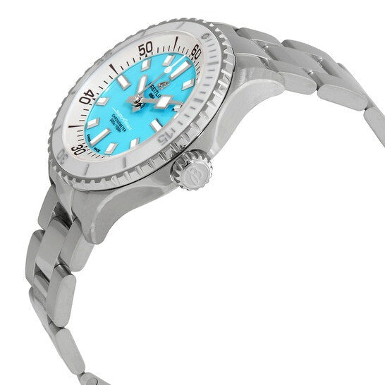  Shop Authentic Breitling Superocean Automatic 36 Turquoise Dial Silver Steel Strap Watch for Men - A17377211C1A1 - Luxxuri