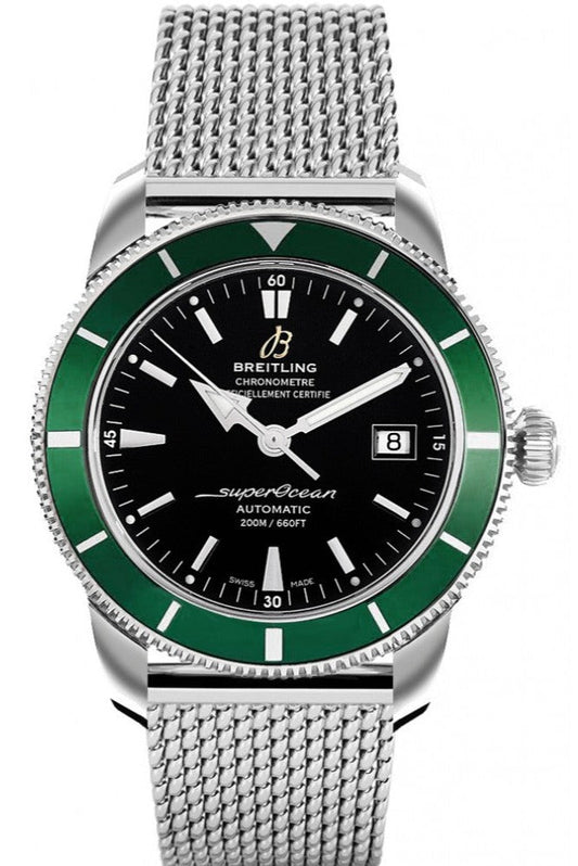  Shop Authentic Breitling Superocean Heritage 42mm Chronograph Green Bezel Mens Watch - A1732136 - Luxxuri