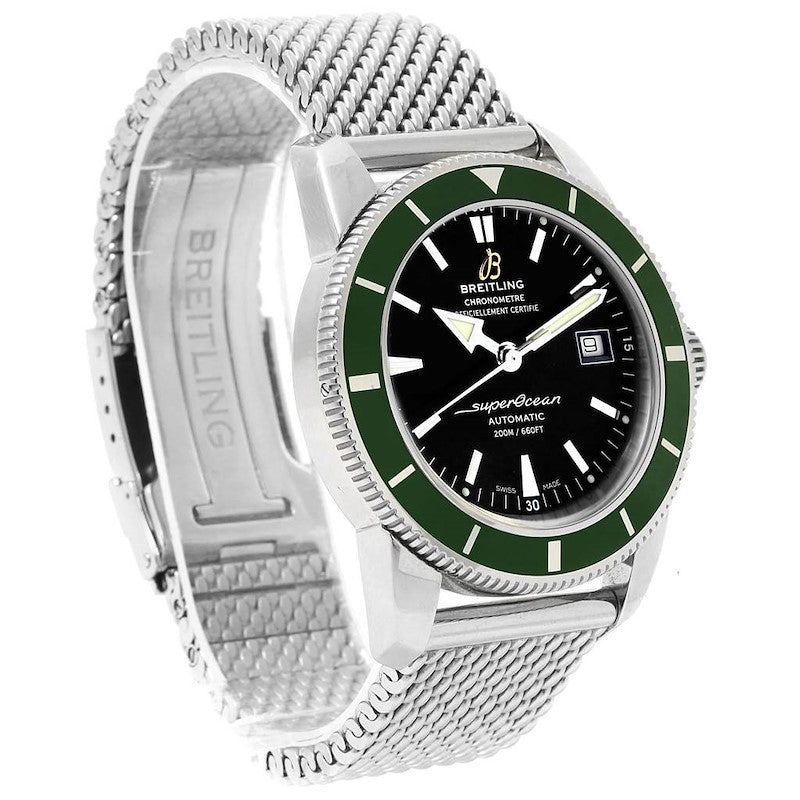 Breitling Superocean Heritage 42mm Chronograph Green Bezel Mens Watch - A1732136
