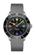 Breitling Superocean Heritage '57 Black Dial Silver Mesh Bracelet Watch for Men - A103701A1B1A1