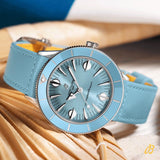  Shop Authentic Breitling Superocean Heritage '57 Pastel Paradise Blue Dial Blue Leather Strap Watch for Women - A10340161C1X1 - Luxxuri