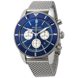  Shop Authentic Breitling Superocean Heritage B01 Chronograph 44 Blue Dial Silver Mesh Bracelet Watch for Men - AB0162161C1A1 - Luxxuri