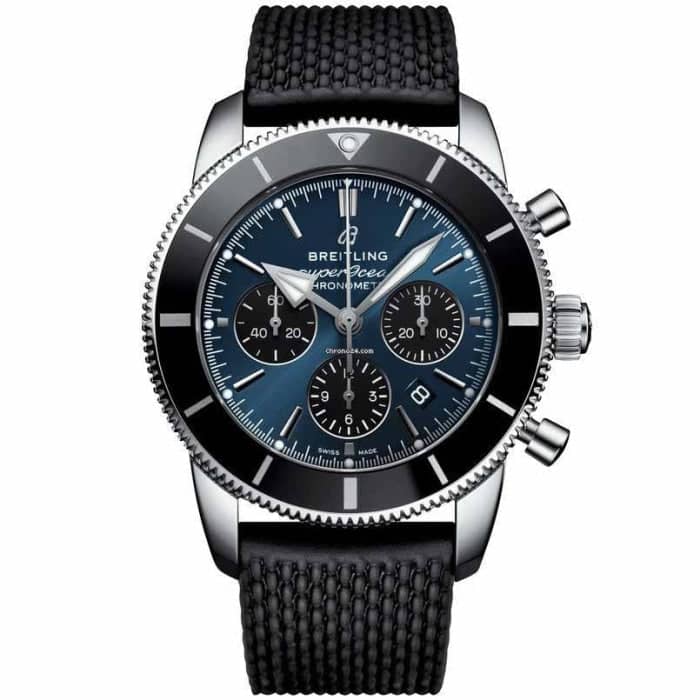  Shop Authentic Breitling Superocean Heritage B01 Chronograph 44 Blue Dial Black Mesh Bracelet Watch for Men - AB0162121C1S1 - Luxxuri