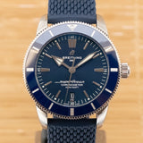  Shop Authentic Breitling Superocean Heritage II B20 44mm Blue Dial Blue Rubber Strap Mens Watch - AB2030161C1S1 - Luxxuri