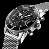  Shop Authentic Breitling Superocean Heritage Chronograph 44 Black Dial Silver Mesh Bracelet Watch for Men - A13313121B1A1 - Luxxuri
