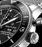  Shop Authentic Breitling Superocean Heritage Chronograph 44 Black Dial Silver Mesh Bracelet Watch for Men - A13313121B1A1 - Luxxuri
