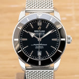  Shop Authentic Breitling Superocean Heritage B20 Automatic 46 Black Dial Silver Mesh Bracelet Watch for Men - AB2020121B1A1 - Luxxuri