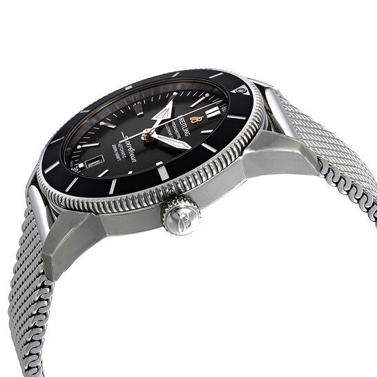  Shop Authentic Breitling Superocean Heritage B20 Automatic 46 Black Dial Silver Mesh Bracelet Watch for Men - AB2020121B1A1 - Luxxuri