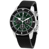  Shop Authentic Breitling Superocean Heritage B01 Chronograph 44 Limited Edition Green Dial Black Mesh Bracelet Watch for Men - AB01621A1L1S1 - Luxxuri