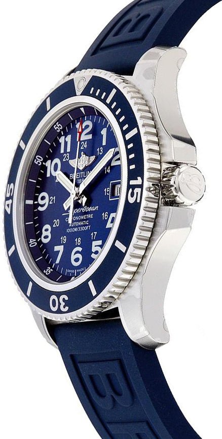  Shop Authentic Breitling Superocean II 44mm Blue Dial Blue Rubber Strap Watch for Men - A17392D8/C910/158S/A20SS.1 - Luxxuri