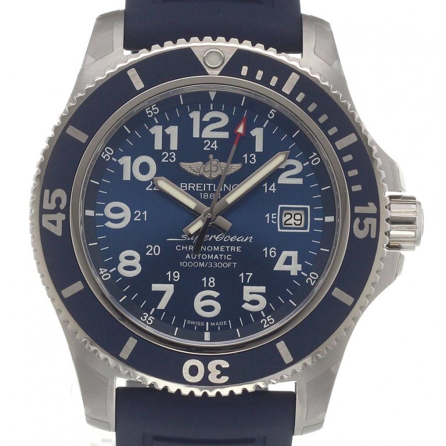  Shop Authentic Breitling Superocean II 44mm Blue Dial Blue Rubber Strap Watch for Men - A17392D8/C910/158S/A20SS.1 - Luxxuri