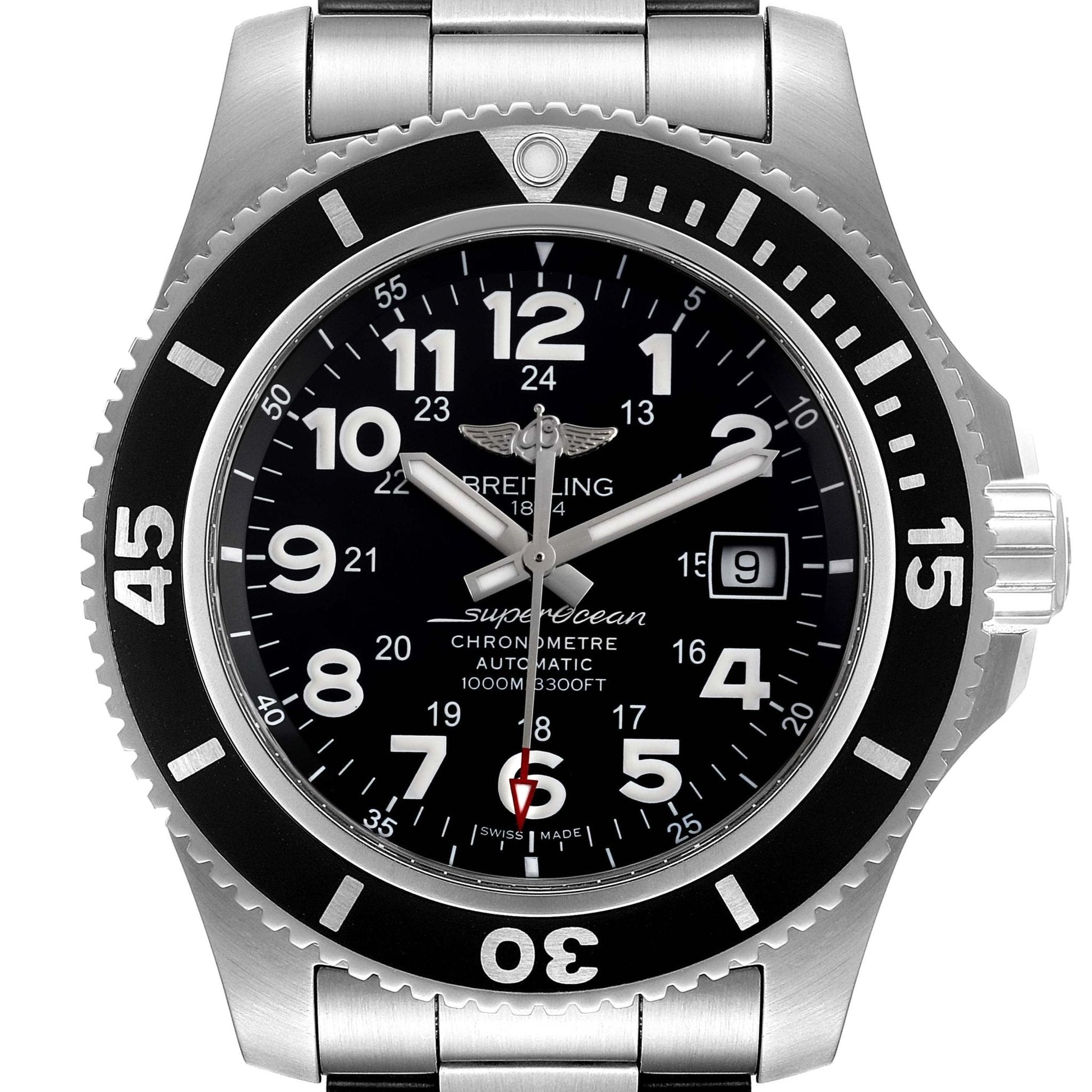  Shop Authentic Breitling Superocean II 44mm Black Dial Black Steel Strap Watch for Men - A17392D71B1A1 - Luxxuri