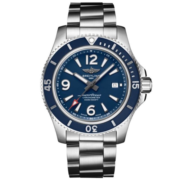 Shop Authentic Breitling Superocean Automatic 42mm Blue Dial Silver Steel Strap Watch for Men - A17366D81C1A1 - Luxxuri