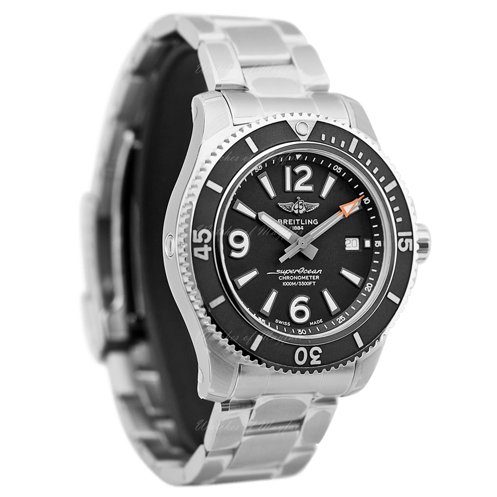  Shop Authentic Breitling Superocean Automatic 44mm Black Dial Silver Steel Strap Watch for Men - A17367D71B1A1 - Luxxuri