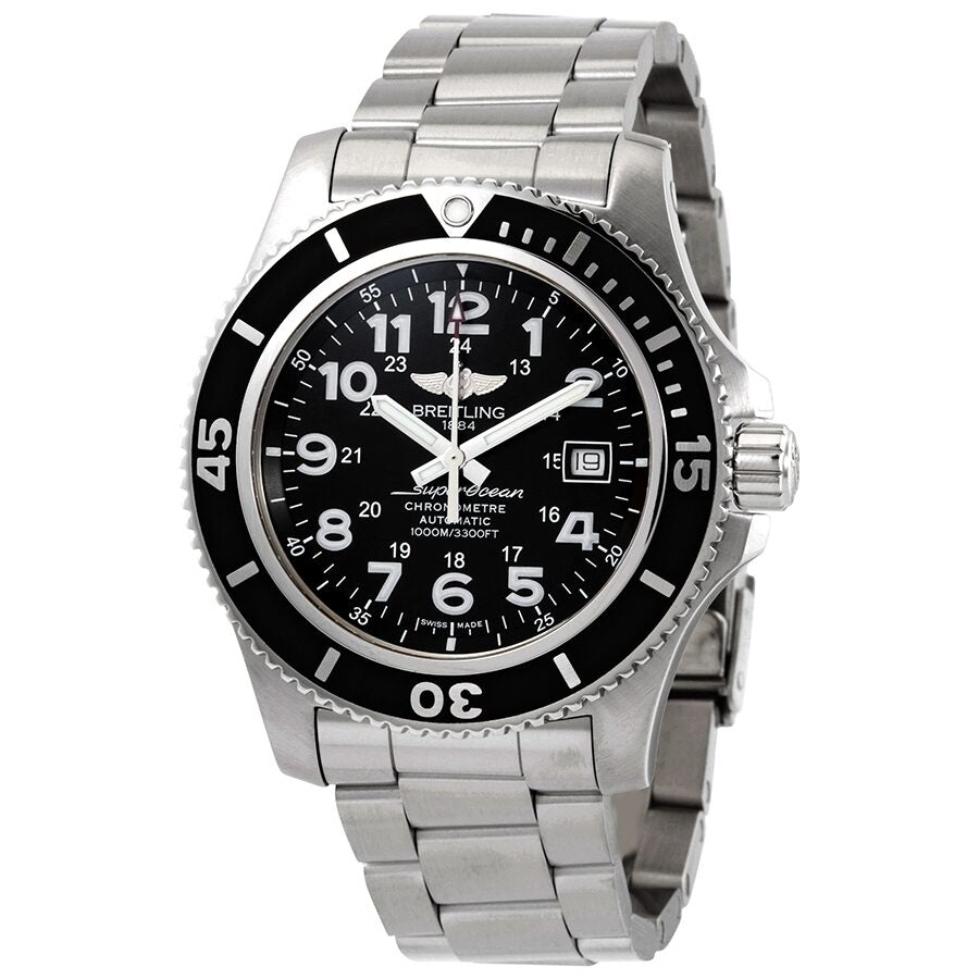  Shop Authentic Breitling Superocean II 44mm Black Dial Black Steel Strap Watch for Men - A17392D71B1A1 - Luxxuri