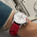  Shop Authentic Breitling Top Time B01 Ford Thunderbird White Dial Red Leather Strap Watch for Men - AB01766A1A1X1 - Luxxuri
