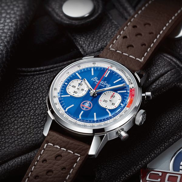  Shop Authentic Breitling Top Time B01 Shelby Cobra Blue Dial Brown Leather Strap Watch for Men - AB01763A1C1X1 - Luxxuri