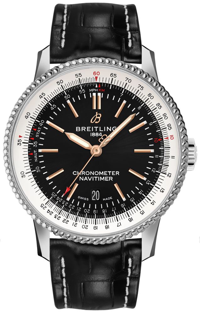  Shop Authentic Breitling Navitimer 1 Automatic 41mm Black Dial Black Leather Strap Mens Watch - A17326211B1P2 - Luxxuri