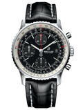  Shop Authentic Breitling Navitimer 1 Chronograph 41mm Automatic Black Dial Black Leather Strap Mens Watch - A13324121B1P1 - Luxxuri