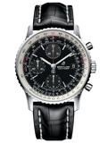  Shop Authentic Breitling Navitimer 1 Chronograph 41mm Automatic Black Dial Black Leather Strap Mens Watch - A13324121B1P1 - Luxxuri