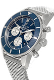  Shop Authentic Breitling Superocean Heritage B01 Chronograph 44 Blue Dial Silver Mesh Bracelet Watch for Men - AB0162161C1A1 - Luxxuri