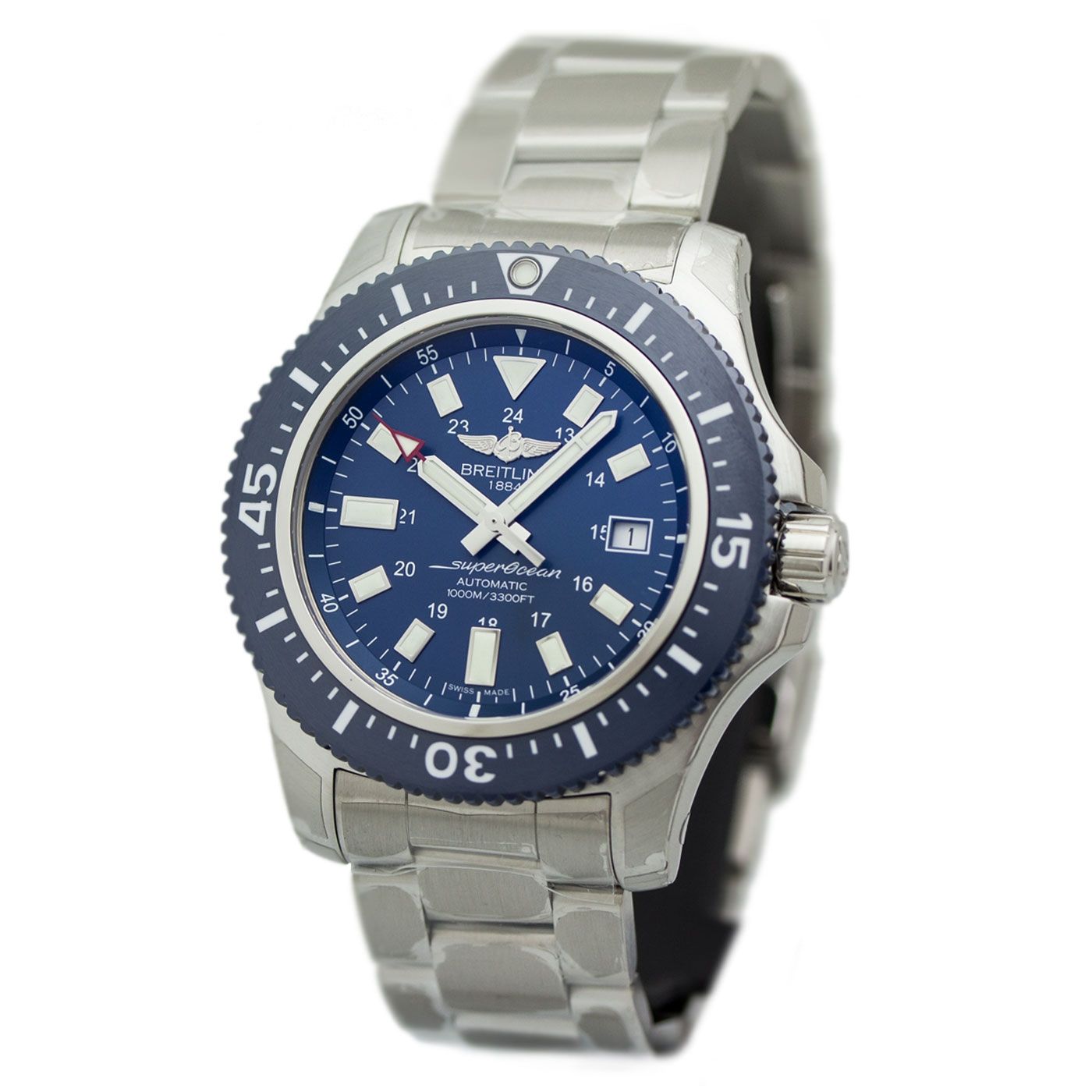  Shop Authentic Breitling Superocean 44mm Special Blue Dial Silver Steel Strap Watch for Men - Y17393161C1A1 - Luxxuri