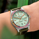  Shop Authentic Breitling Chronomat Automatic 36 South Sea Green Dial Green Leather Strap Watch for Women - A10380611L1P1 - Luxxuri