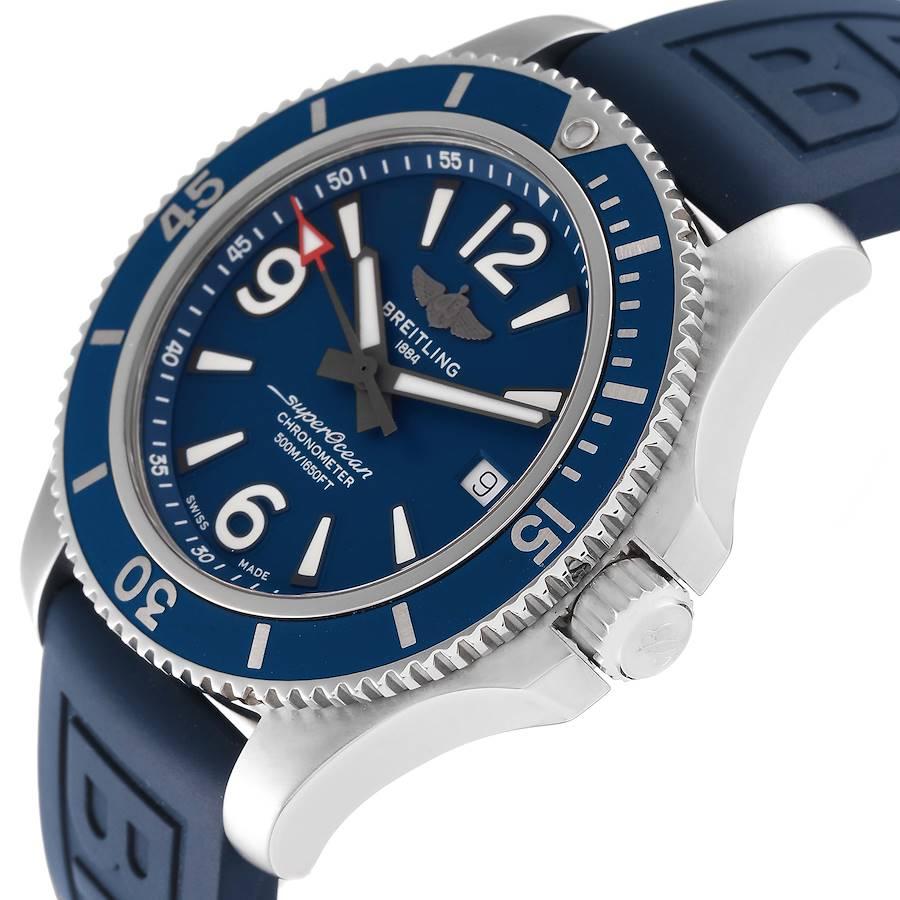  Shop Authentic Breitling Superocean 44mm Automatic Blue Dial Blue Rubber Strap Watch for Men - A17367D81C1S2 - Luxxuri