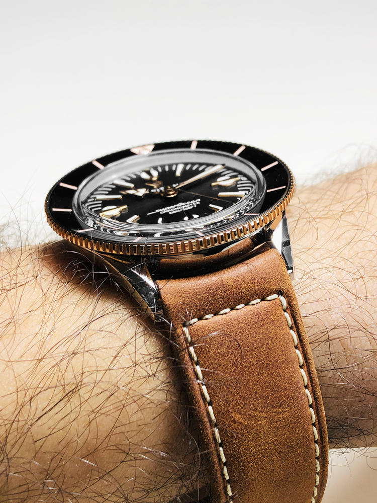  Shop Authentic Breitling Superocean Heritage '57 Black Dial Brown Leather Strap Watch for Men - U10370121B1X1 - Luxxuri