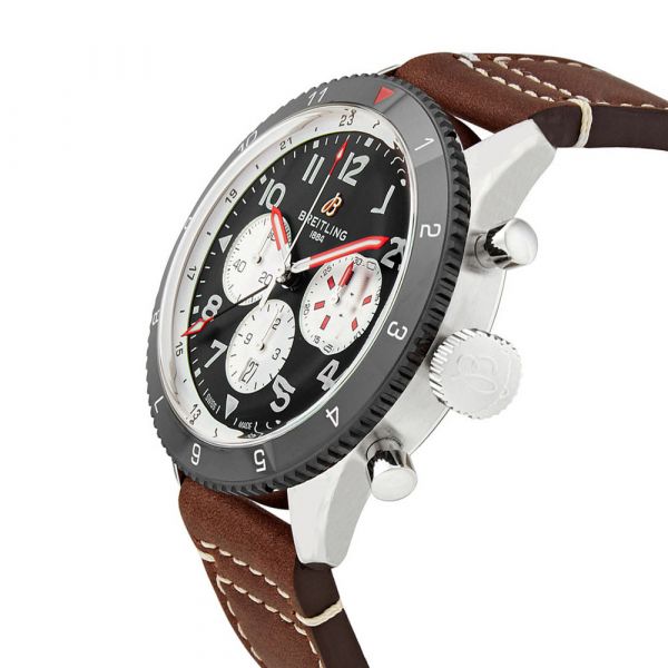  Shop Authentic Breitling Super Avi B04 Chronograph GMT 46 Mosquito Black Dial Brown Leather Strap Watch for Men - YB04451A1B1X1 - Luxxuri