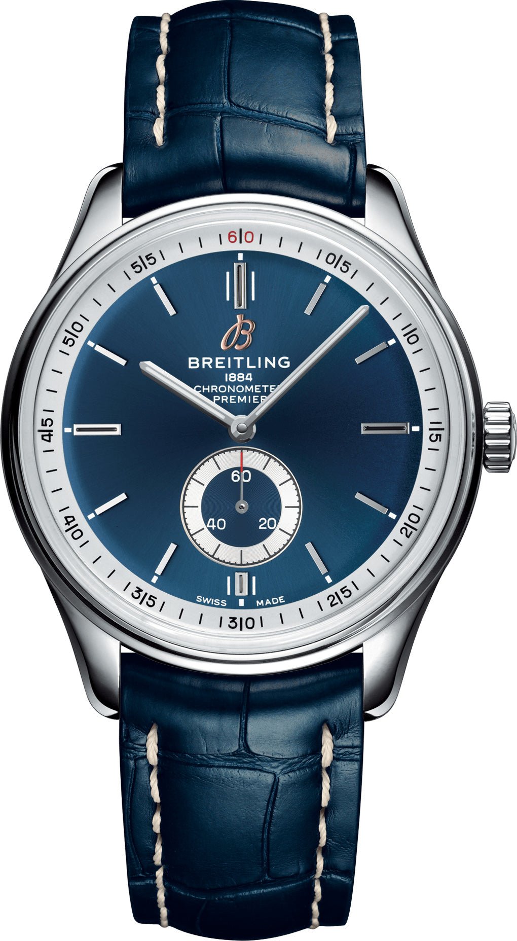  Shop Authentic Breitling Premier Automatic 40mm Blue Dial Blue Leather Strap Mens Watch - A37340351C1P2 - Luxxuri