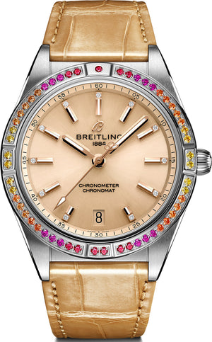  Shop Authentic Breitling Chronomat Automatic 36 South Sea Brown Dial Brown Leather Strap Watch for Women - A10380611A1P1 - Luxxuri