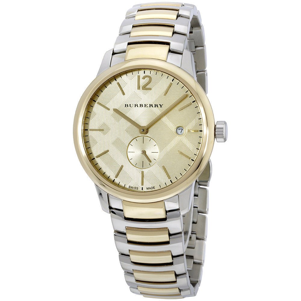  Shop Authentic Burberry The Classic Gold Dial Two Tone Steel Strap Watch for Men - BU10011 - Luxxuri