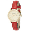  Shop Authentic Burberry The Classic Gold Dial Red Leather Strap Watch for Women - BU10102 - Luxxuri