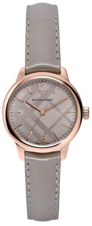 Shop Authentic Burberry The Classic Quartz Grey Dial Grey Leather Strap Watch For Women - BU10119 - Luxxuri