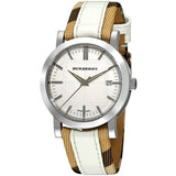  Shop Authentic Burberry The City White Dial White Leather Strap Watch for Women - BU9015 - Luxxuri
