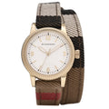  Shop Authentic Burberry Utilitarian White Dial Multicolor Leather Strap Watch for Women - BU7851 - Luxxuri