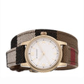  Shop Authentic Burberry Utilitarian White Dial Multicolor Leather Strap Watch for Women - BU7851 - Luxxuri