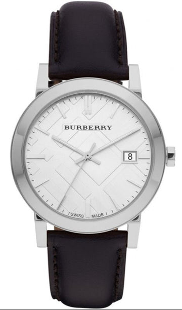  Shop Authentic Burberry The City White Dial Black Leather Strap Watch for Men - BU9008 - Luxxuri