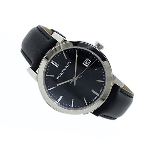  Shop Authentic Burberry The City Black Dial Black Leather Strap Watch for Men - BU9009 - Luxxuri