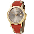  Shop Authentic Burberry The City Gold Dial Orange Leather Strap Watch for Women - BU9016 - Luxxuri