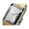  Shop Authentic Burberry The Pioneer Silver Dial Haymarket Beige Leather Strap Watch for Women - BU9406 - Luxxuri