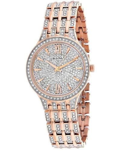  Shop Authentic Bulova Crystal Collection Silver Crystals Dial Two Tone Steel Strap Watch for Women - 98L235 - Luxxuri