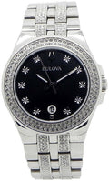  Shop Authentic Bulova Crystal Collection Black Dial Silver Steel Strap Watch for Men - 96K102 - Luxxuri