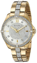  Shop Authentic Bulova Crystal Collection Silver Crystal Dial Gold Steel Strap Watch for Women - 98L228 - Luxxuri