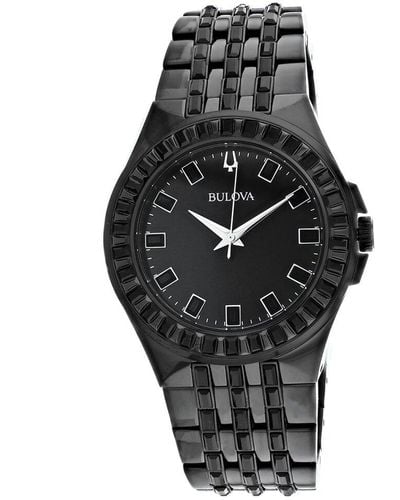  Shop Authentic Bulova Crystal Collection Phantom Black Dial Black Steel Strap Watch for Men - 98A240 - Luxxuri