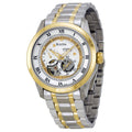  Shop Authentic Bulova BVA Skeleton Silver Dial Two Tone Steel Strap Watch for Men - 98A123 - Luxxuri