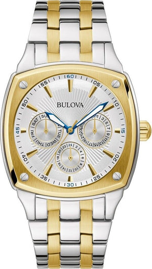  Shop Authentic Bulova Classic Multi Function Silver Dial Two Tone Steel Strap Watch for Men - 98C142 - Luxxuri